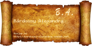 Bárdossy Alexandra névjegykártya